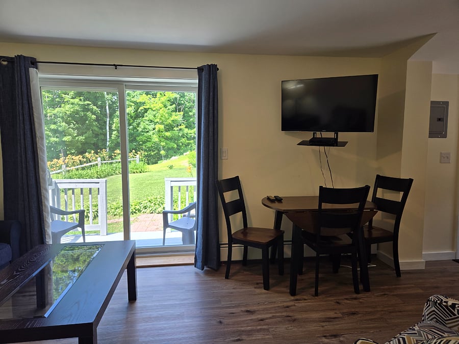 Living Room, eating area, and deck