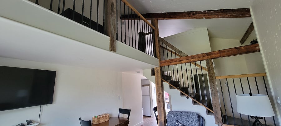 View of Living Room and Loft Stairs