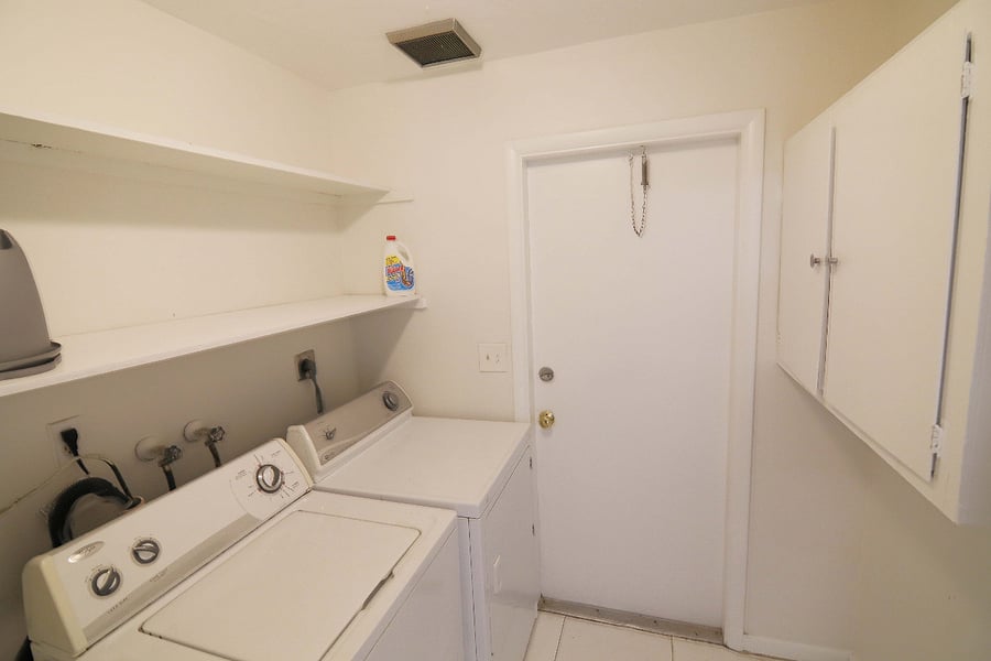 Laundry leads to garage reserved as storage for Homeowner. Extra storage for tenants may be considered if available at the time. 