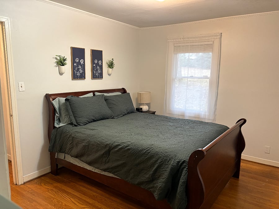 Bedroom #1. Double closets, queen bed