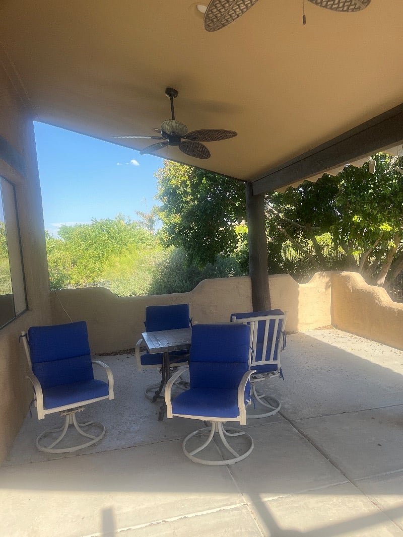 Part of guest house private balcony
