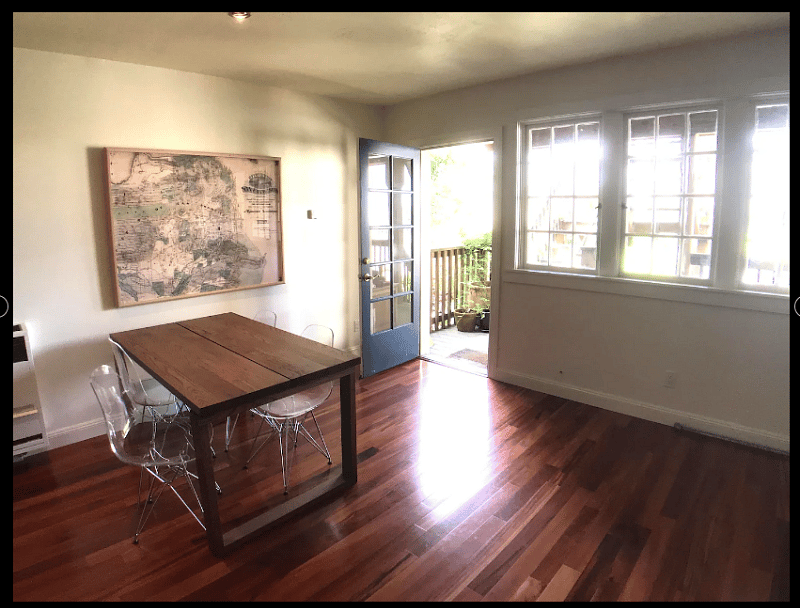 Kitchen leads to lounging deck