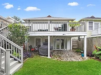 Backyard view. Apartment entrance is via the backyard.