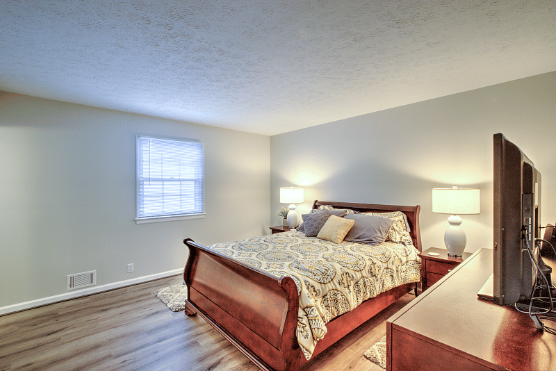 Primary bedroom has private bath and TV with Roku and Air TV both.