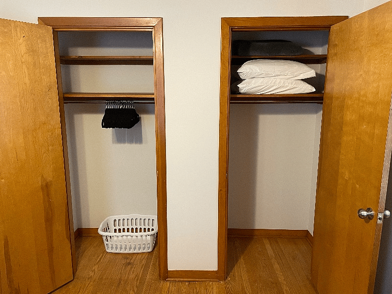 Double Closets in Bedroom.