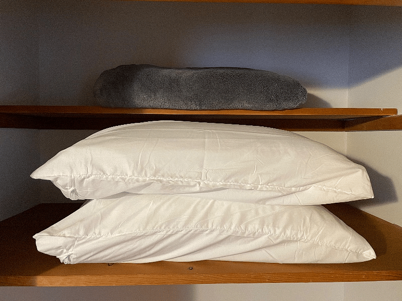Extra pillows and blanket