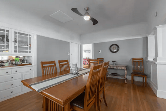 Beautiful dining room with Craftsman built in cabinets