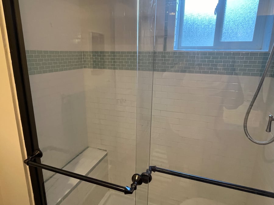 shower has built in seat