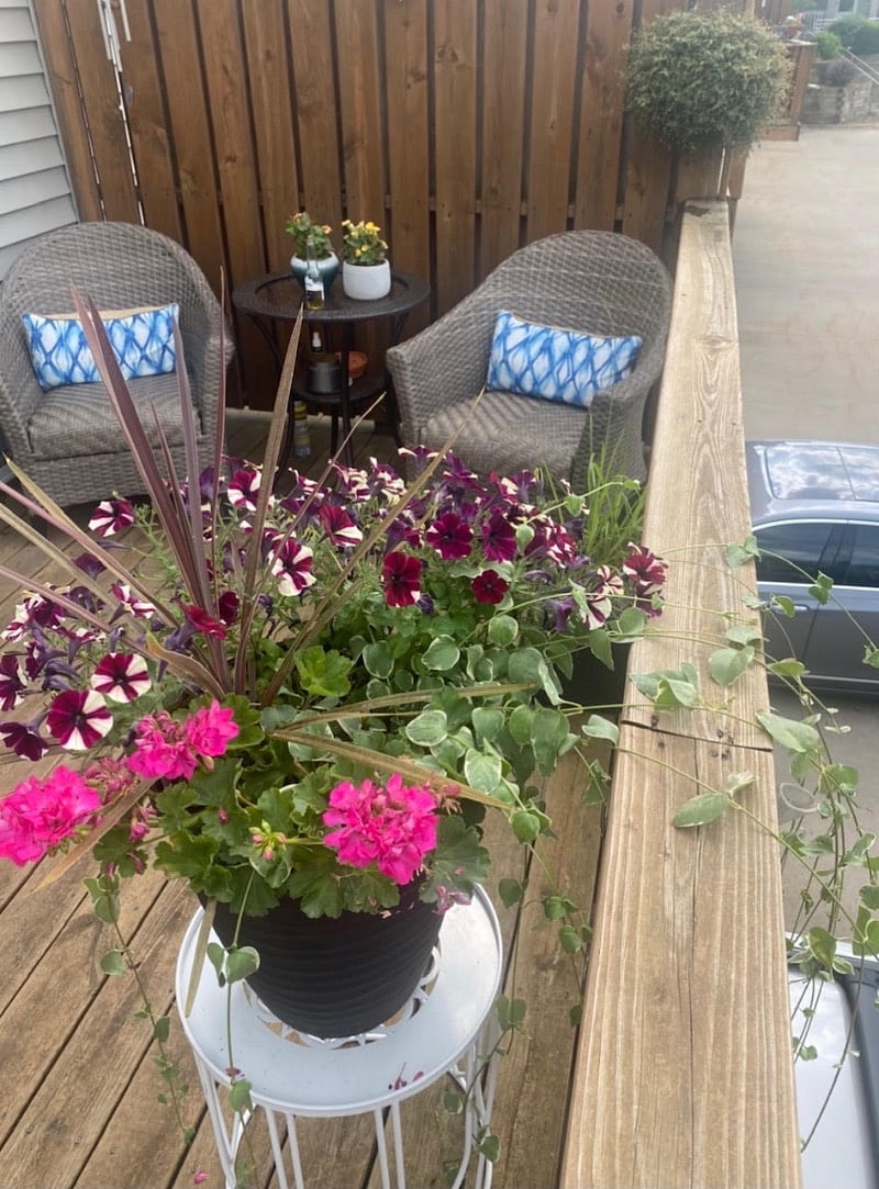 Deck above garage