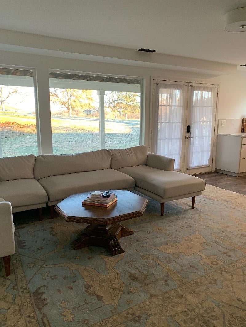 Large sectional & 55" TV