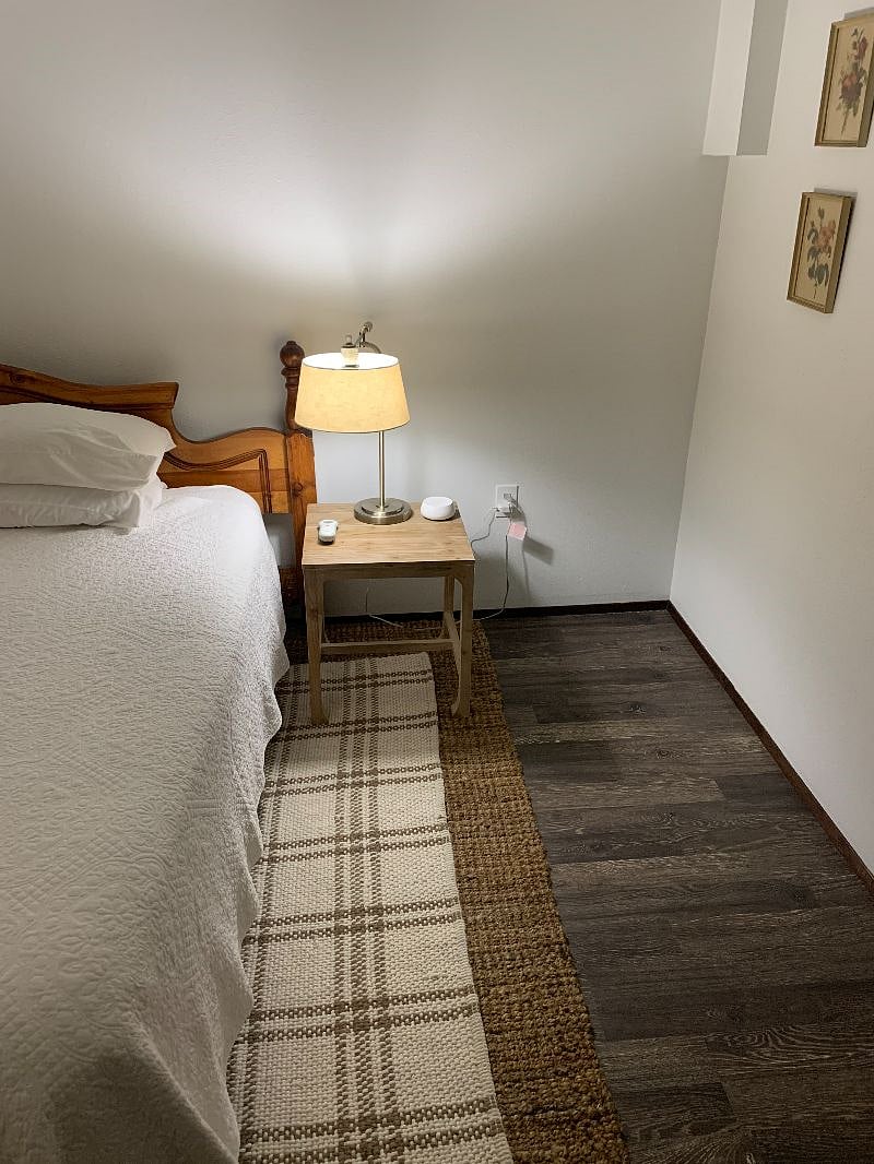 Hatch Sound machine at the bedside. Sleep number bed remote available to customize your bed comfort