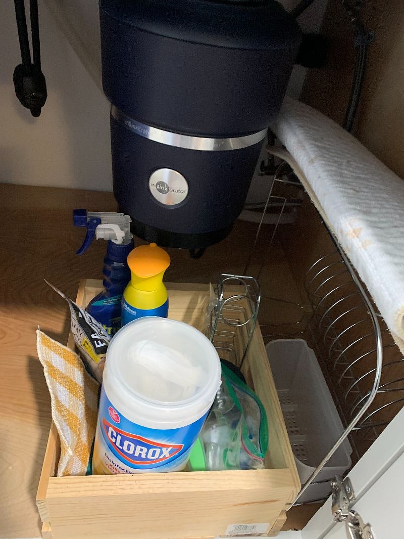 Kitchen cleaning supplies & 4-5 dishwasher tabs available until you go to the store