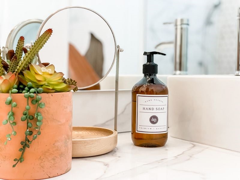 High-quality soaps provided.
