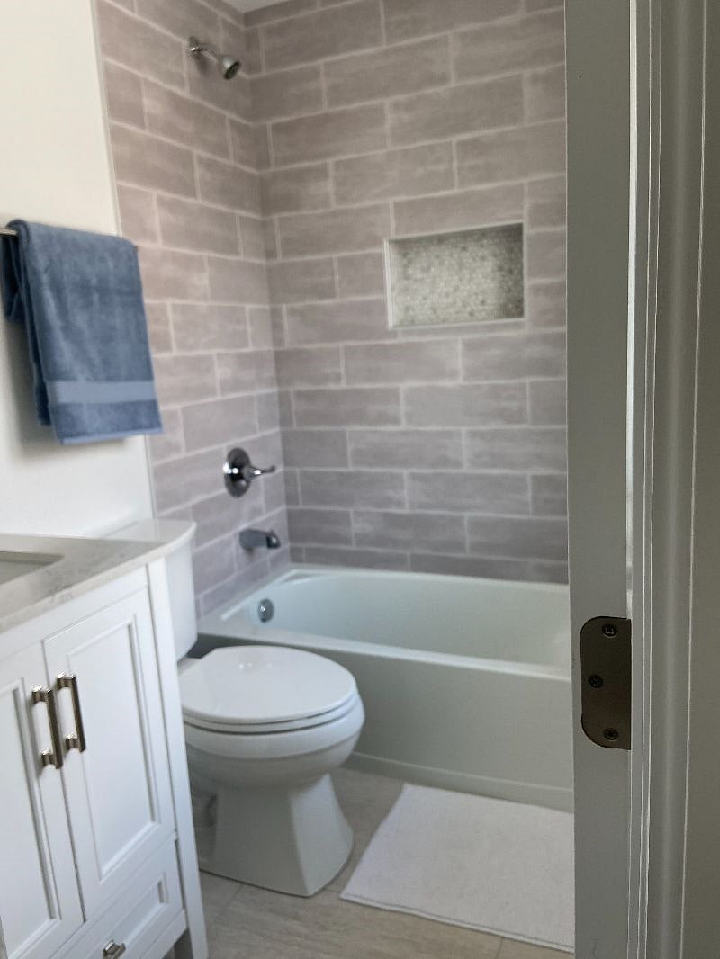 Full private bathroom in bedroom 1