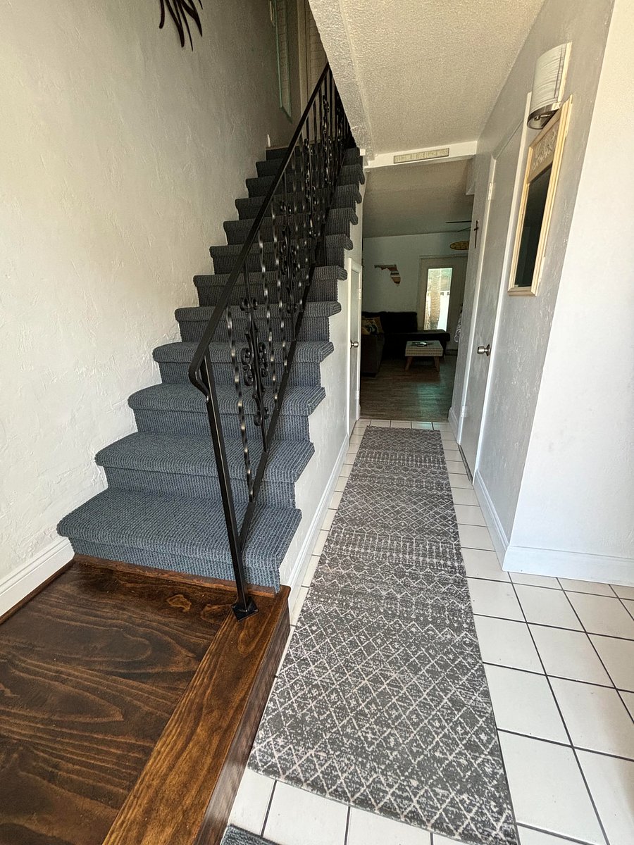  Front Entry-- soft carpeted stairs and railing