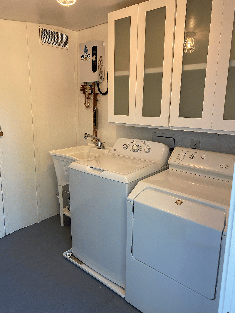 Your Washer & Dryer, sink and cabinets