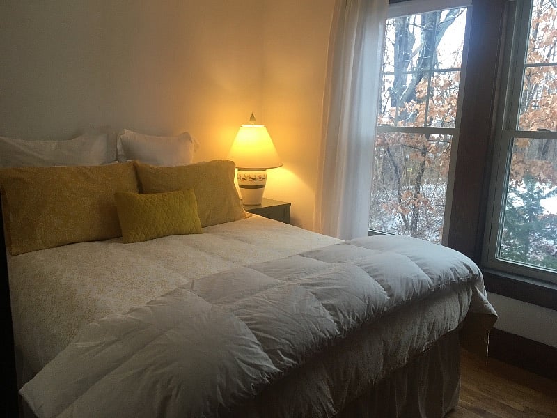Second bedroom with a queen bed and small closet