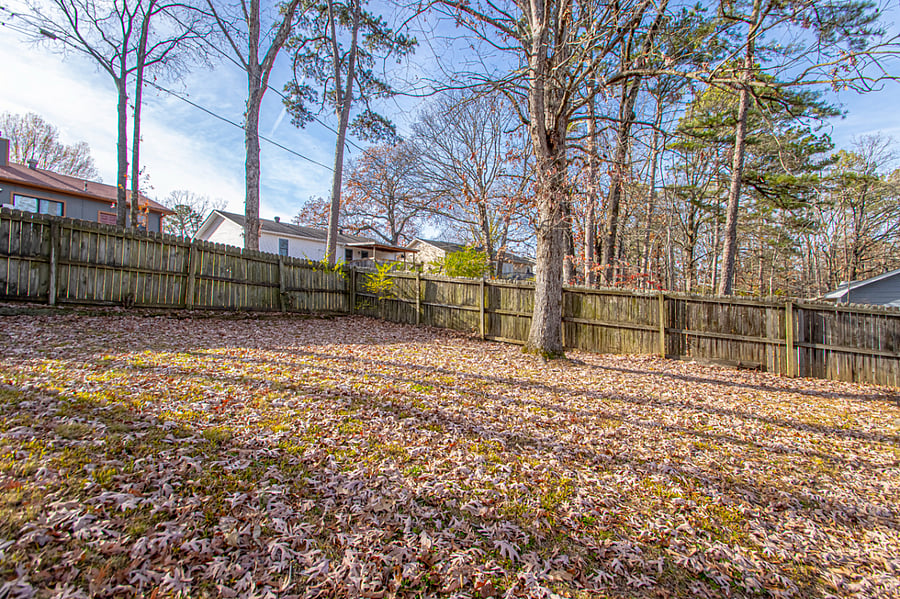 Fenced backyard