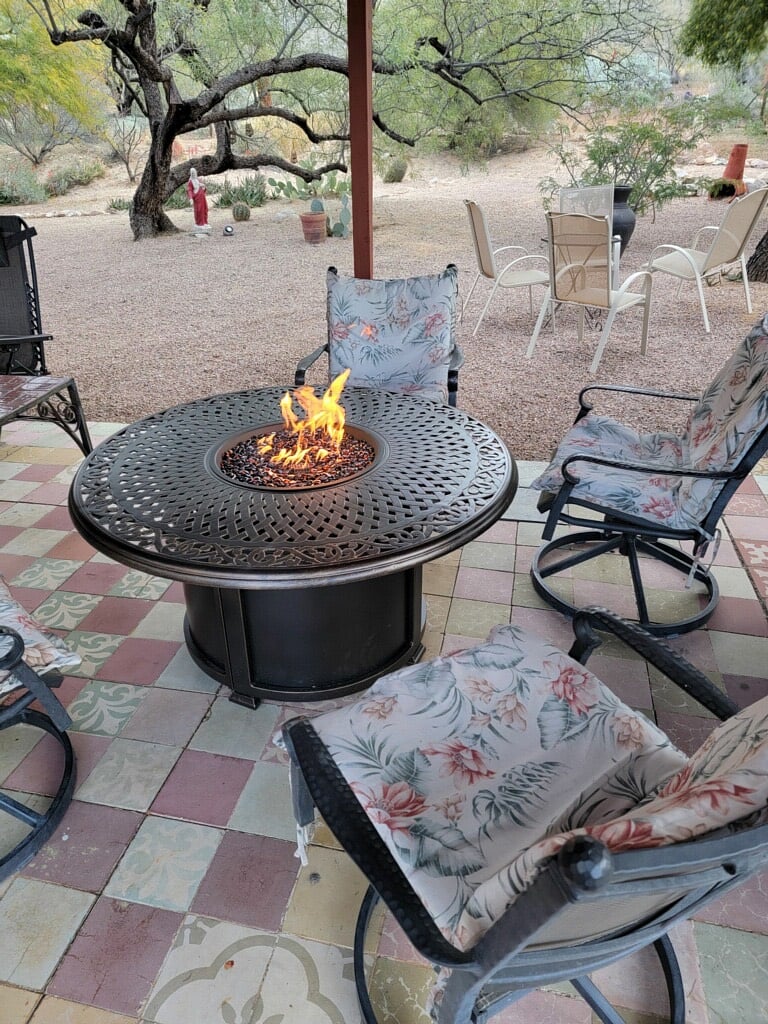 Propane fire table