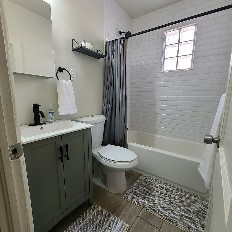 Stocked bathroom.
