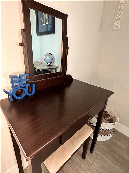 Vanity in king bedroom.