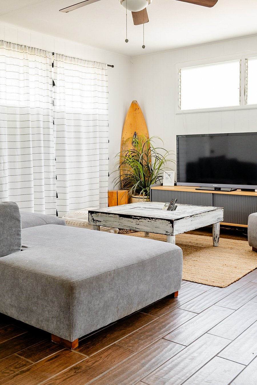 Gather around your cozy living room equipped with high powered air conditioning.