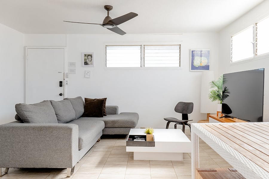 Gather around your cozy living room equipped with high powered air conditioning.