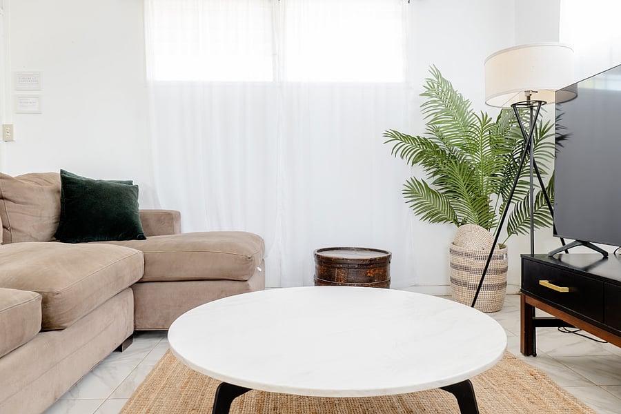Gather around your cozy living room equipped with high powered air conditioning.