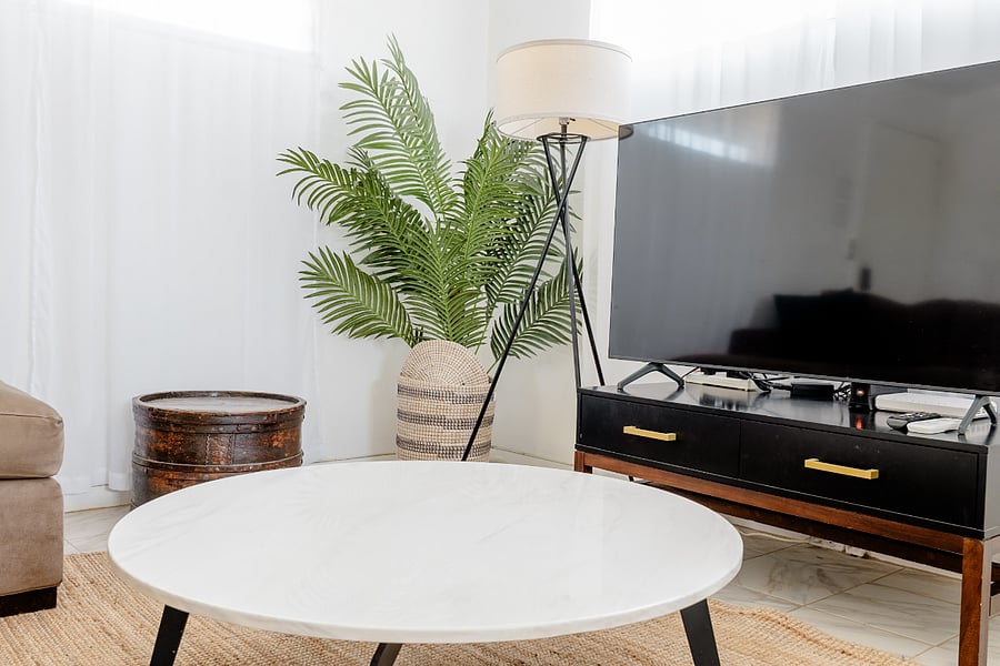 Gather around your cozy living room equipped with high powered air conditioning.