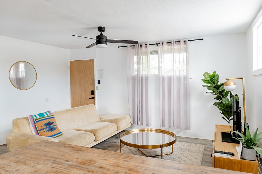 Gather around your cozy living room equipped with high powered air conditioning.