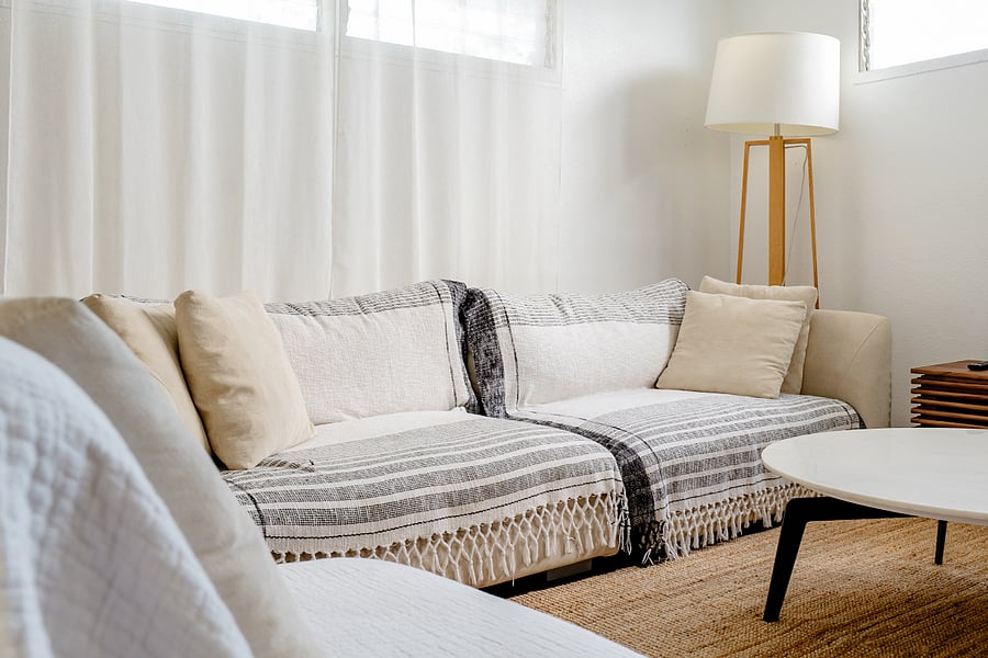 Gather around your cozy living room equipped with high powered air conditioning.