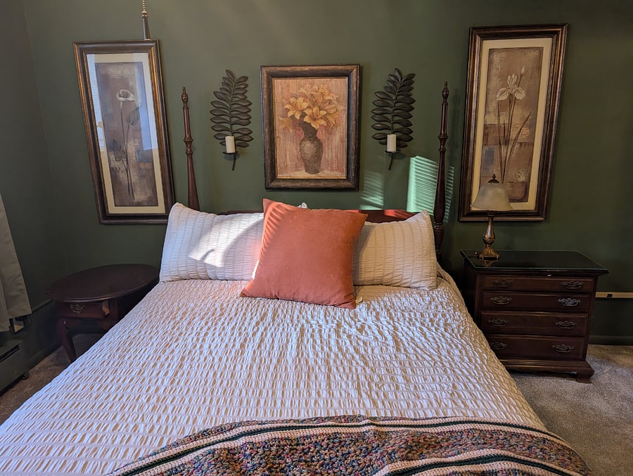 restful, inviting, complete with blackout curtains for a good night's sleep