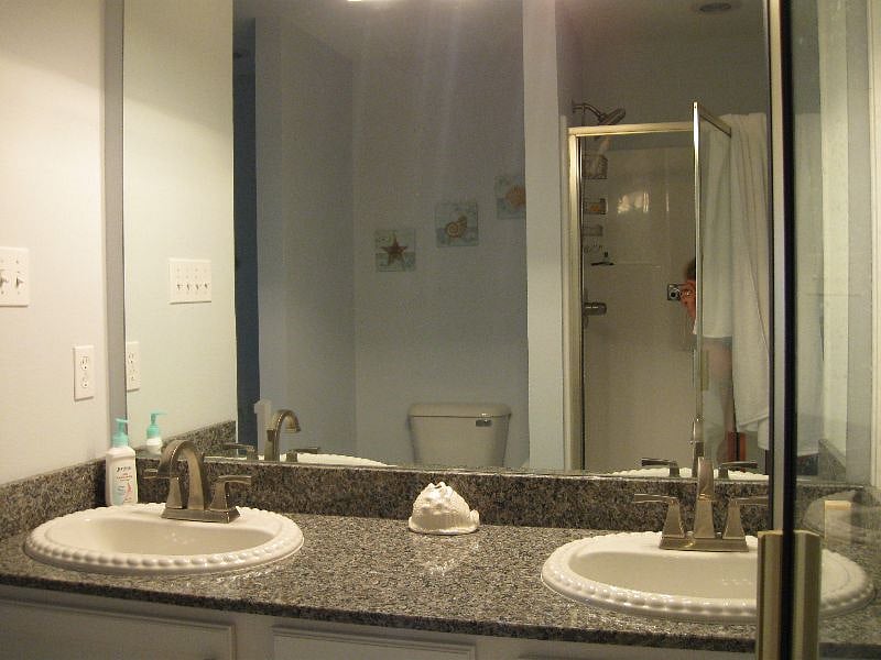 Master bath with jetted tub, double sinks and stand up shower.
