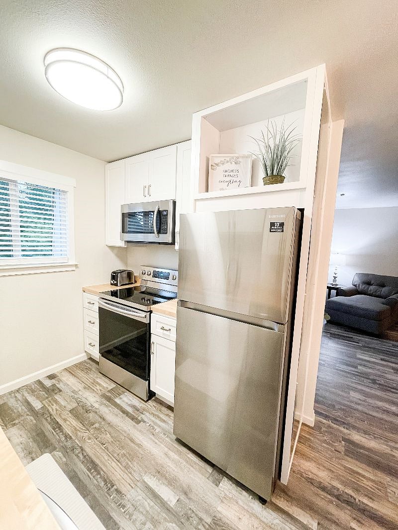 Right side of kitchen.