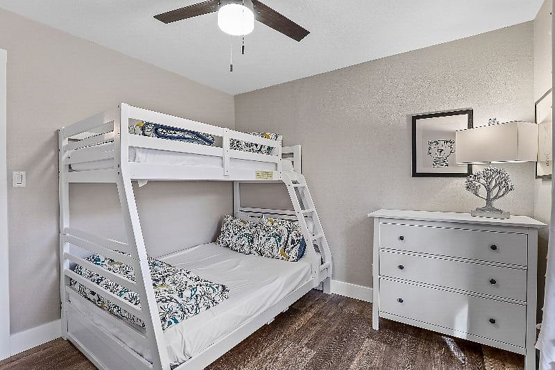 Twin-Over-Full Bunks in Third Bedroom