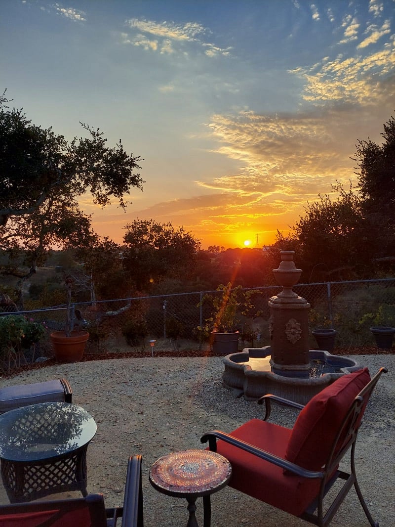 Beautiful sunsets from outdoor dining space.