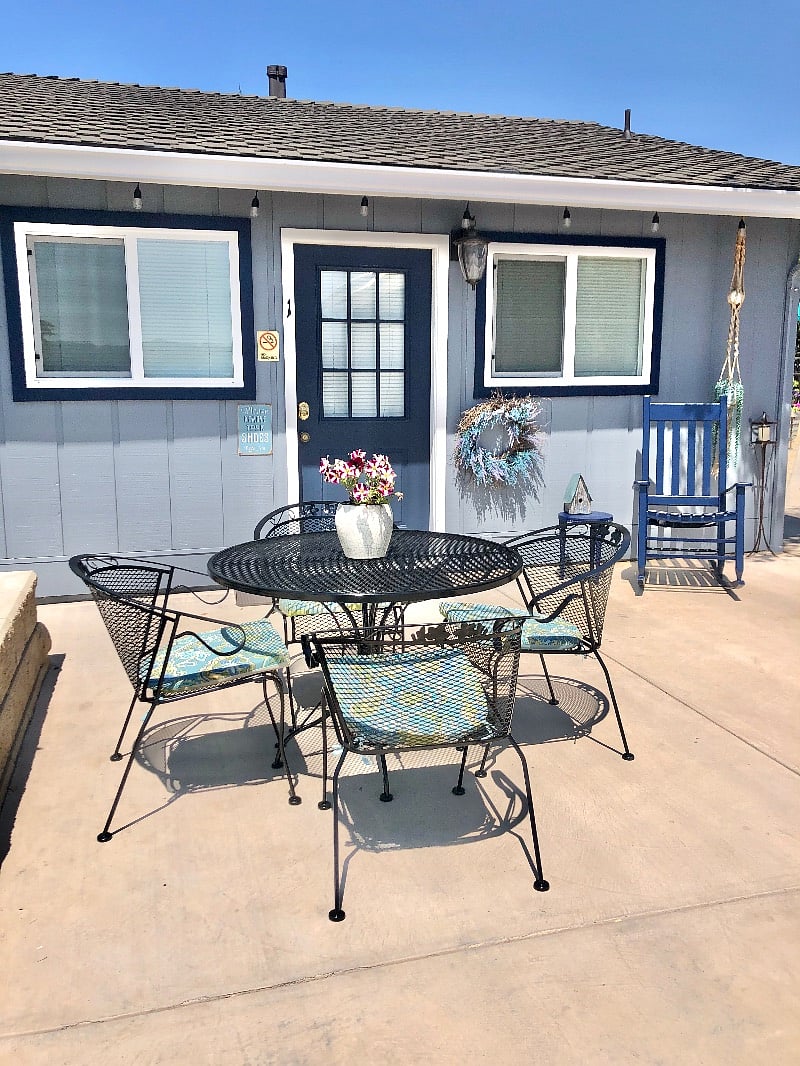 Outdoor seating with incredible views.