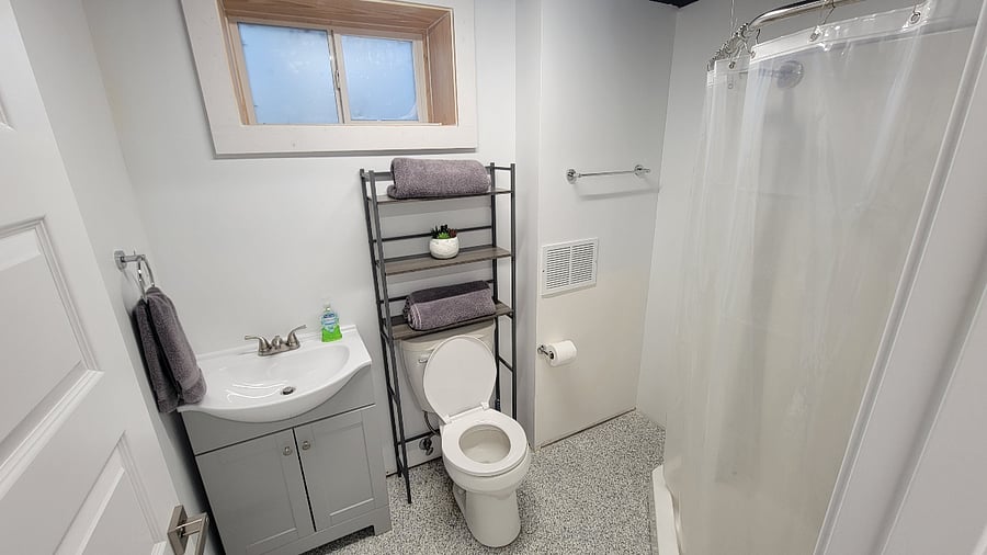 Lower level bathroom & shower