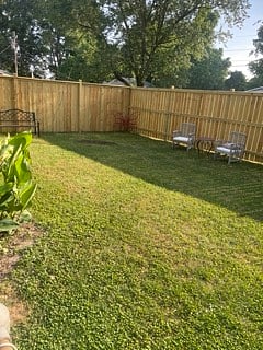 Private fenced in courtyard