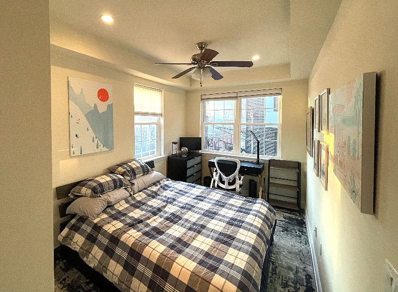 Second Floor bedroom #2: queen size bed with memory foam mattress, desk, dresser, full size closet.