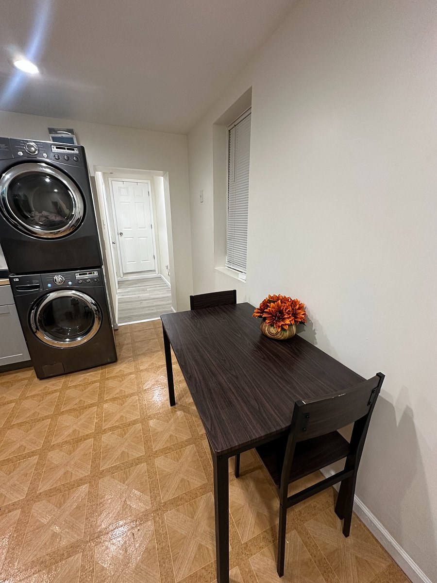 Dining table/working space + hallway to bedroom