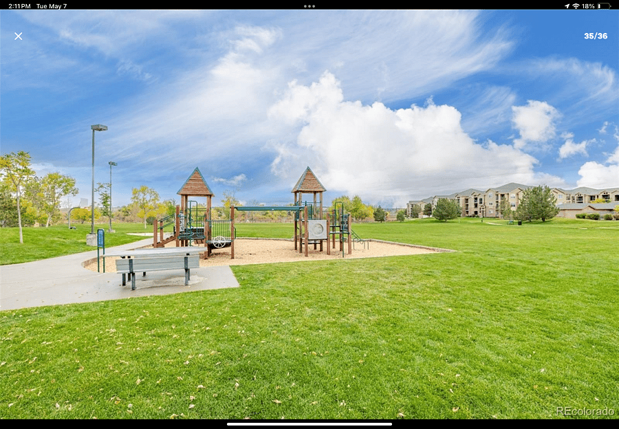 Neighborhood playground, also a volleyball area
