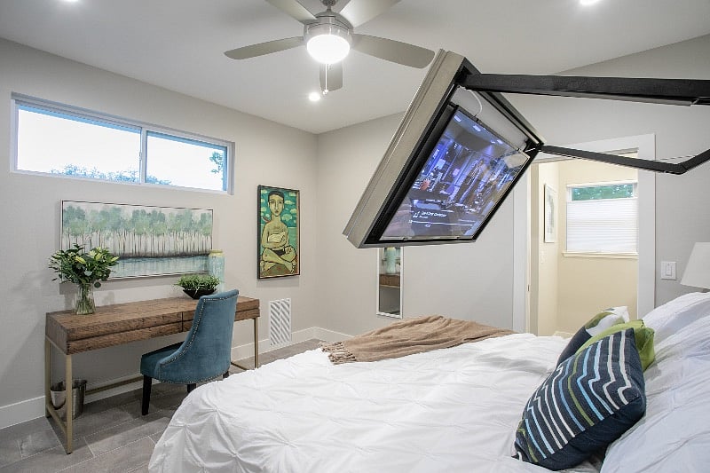 TV pulls out from wall