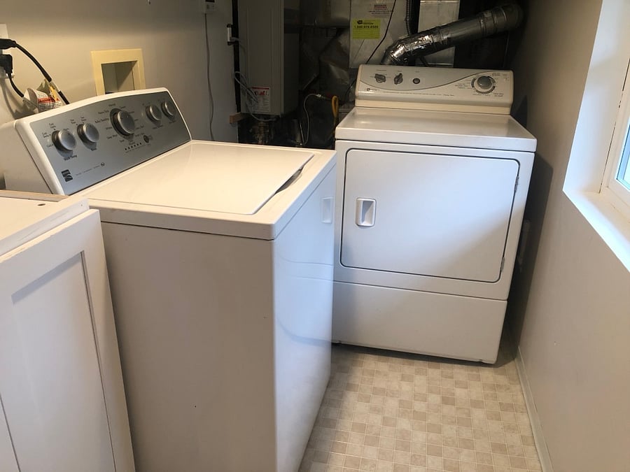 Private laundry room with full size washer/dryerprivate