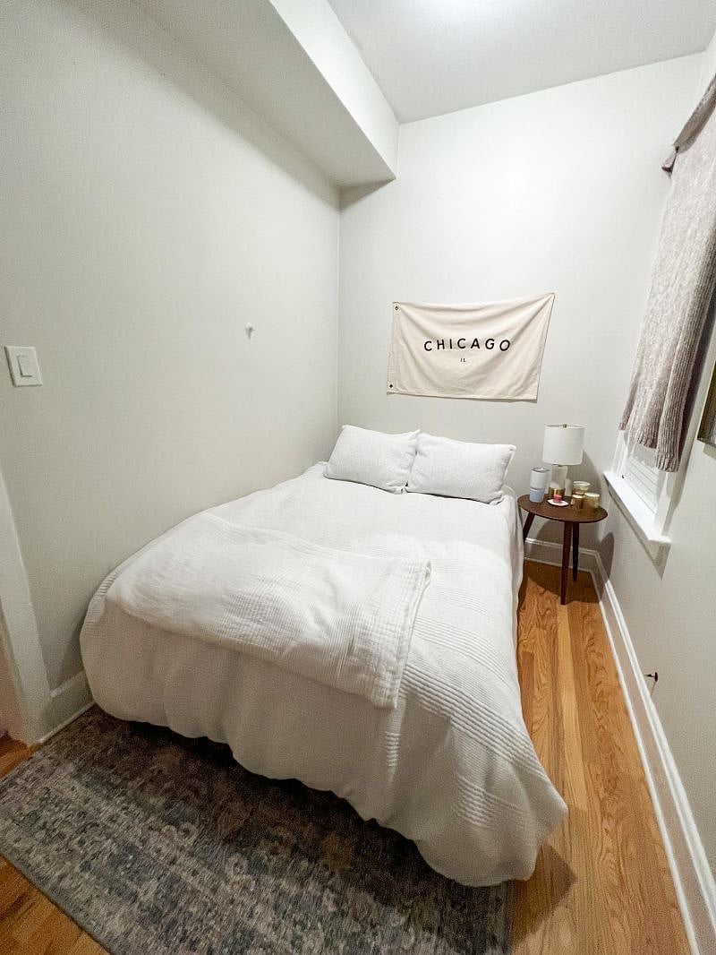 Second bedroom off the kitchen with queen bedrooom