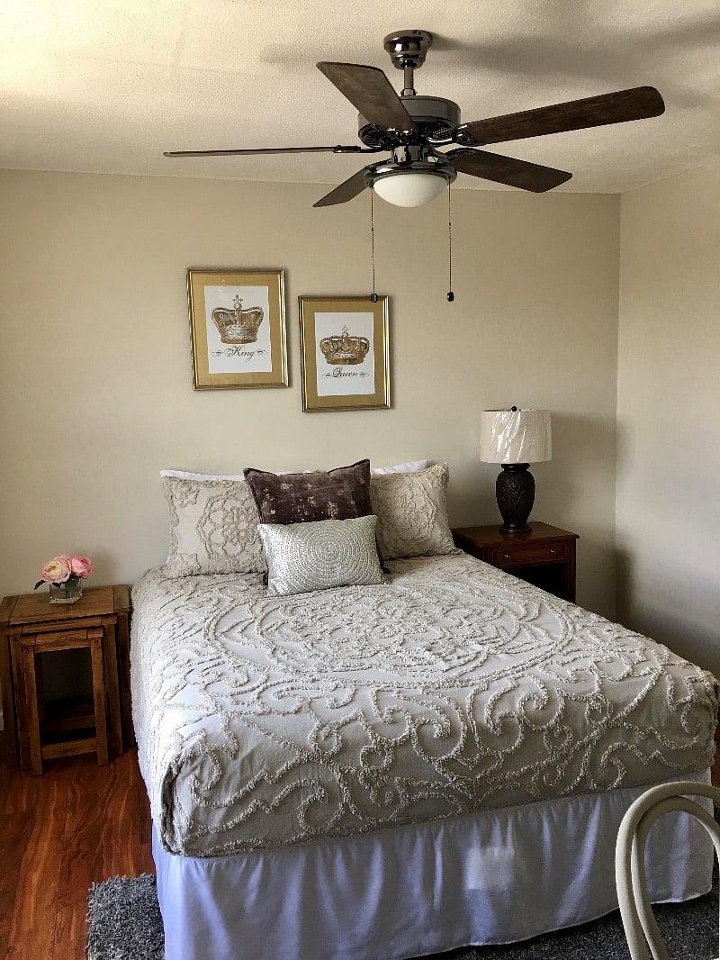 Bedroom featuring a Queen size bed for a great nights sleep.