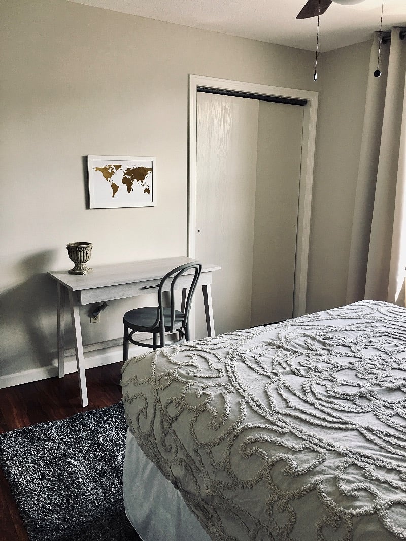 Desk area in bedroom.