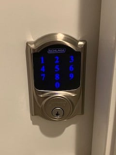 Key less entry locks at entry door and apt. door