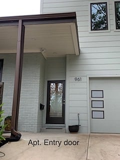 Well lit apt. entry door