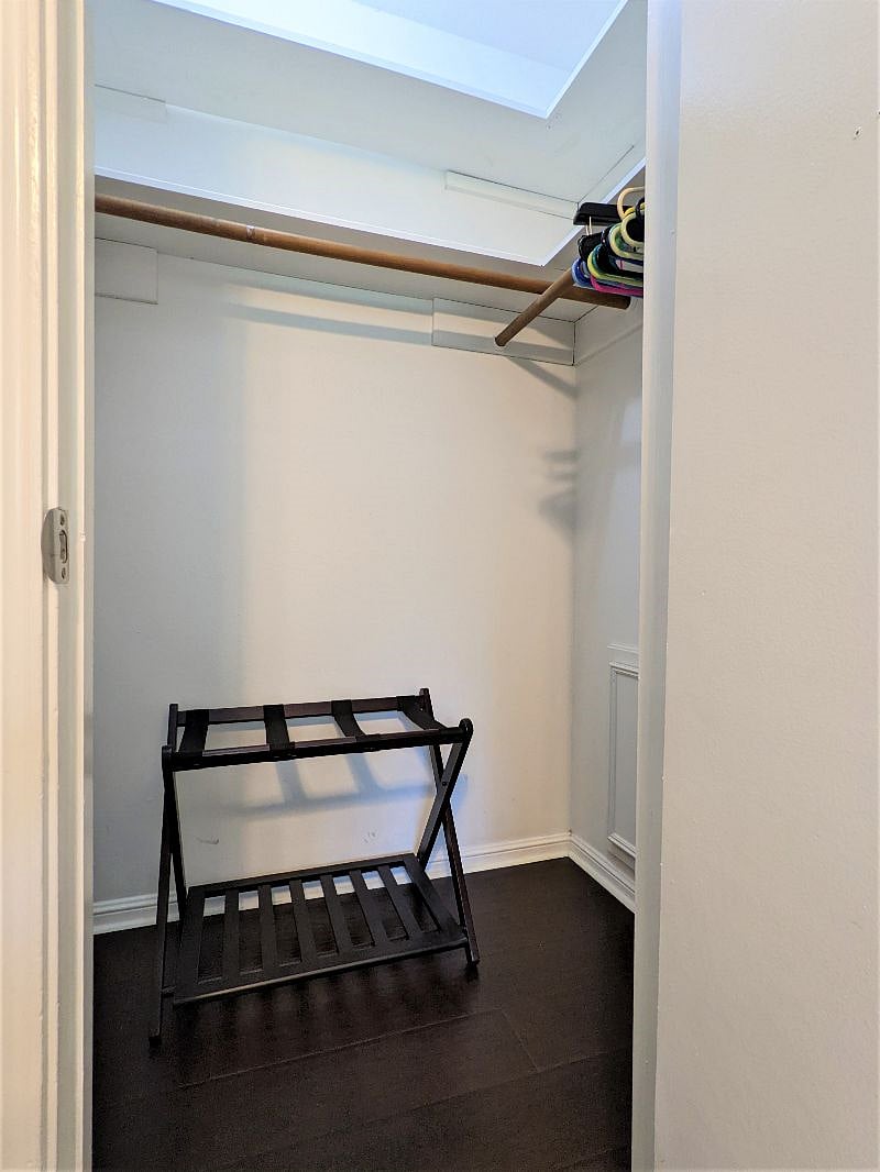 Guest Room #3: Walk-in closet space with luggage rack